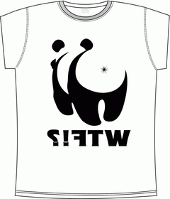 Прикольные футболки: ВТФ панда зад white